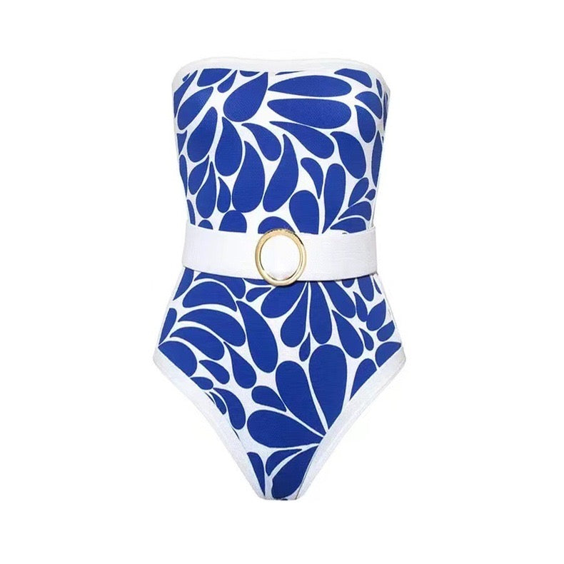 Bandeau One Piece Bikini With Long Cover Up
